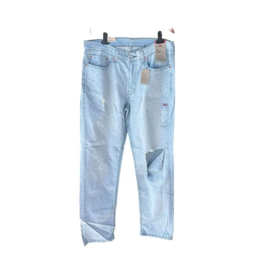 Levi’s 541 athletic taper men’s 34x34 light wash ripped knee denim jeans